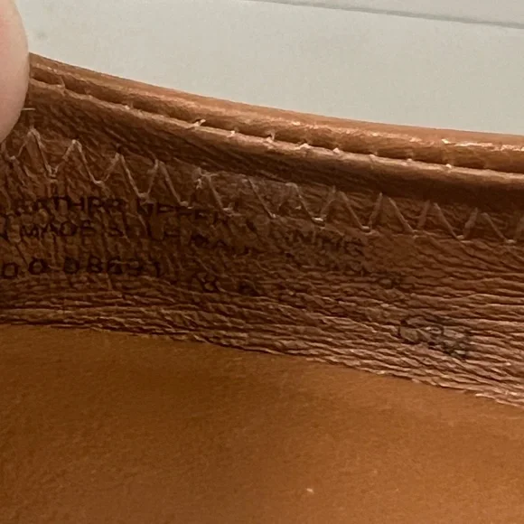 Tory Burch Tumbled Leather Reva Ballet Flats Royal Tan/Gold Size 8 - Picture 14 of 15